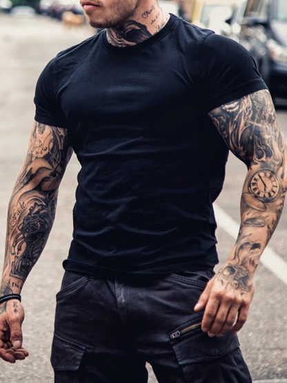 Sports t shirt custom designs high quality men red gym top - Image 2