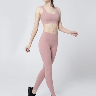 Supplex activewear custom cross strap sports bra leggings set