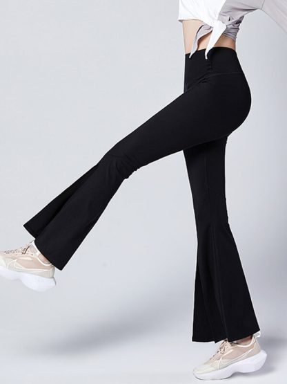 T party yoga pants custom flare wide leg nylon track pants - Image 2
