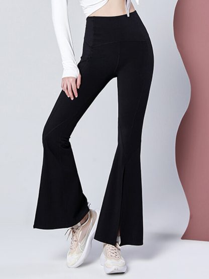 T party yoga pants custom flare wide leg nylon track pants - Image 3