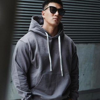 Tall hooded sweatshirts custom loose gray printed top