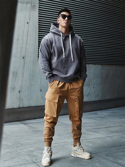 Tall hooded sweatshirts custom loose gray printed top - Image 3