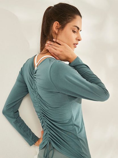 Vintage sports t shirts custom modal long sleeve yoga wear