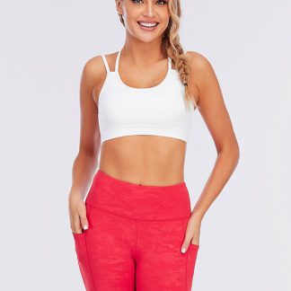 White sports bra wholesale beauty back shockproof yoga bra