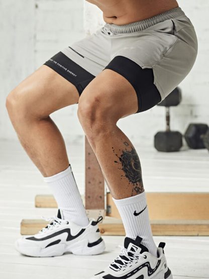 Wholesale athletic shorts side slit hit color mens running shorts - Image 3