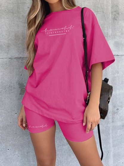 Wholesale biker shorts set skinny soft cotton sweatsuit set - Image 2