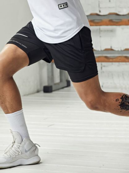 Wholesale athletic shorts side slit hit color mens running shorts - Image 4