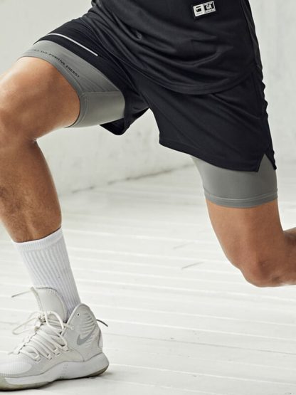 Wholesale athletic shorts side slit hit color mens running shorts - Image 5
