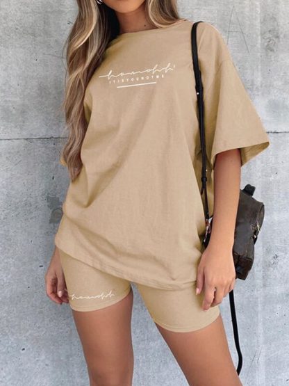 Wholesale biker shorts set skinny soft cotton sweatsuit set - Image 3
