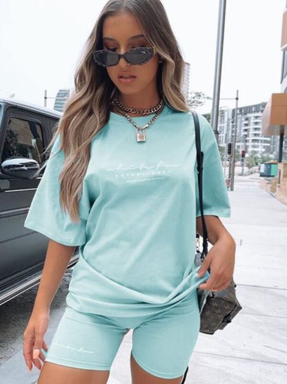 Wholesale biker shorts set skinny soft cotton sweatsuit set - Image 4
