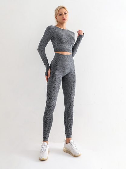 Activewear custom manufacturers seamless fitness clothing set - Image 2