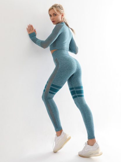 Activewear Custom China Mesh Seamless Fitness Clothing Suit - Image 2