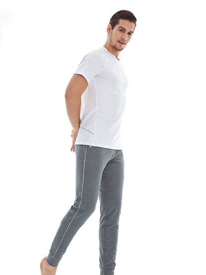 Wholesale design blank yoga pants cotton comfortable gray sweat pants - Image 5