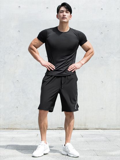 Wholesale fitness clothing men's stretch sports thin section t shirts - Image 2