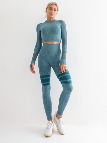 Activewear Custom China Mesh Seamless Fitness Clothing Suit - Image 3