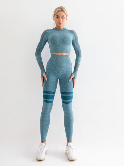 Activewear Custom China Mesh Seamless Fitness Clothing Suit - Image 4