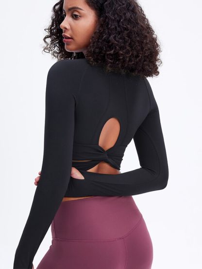 Wholesale gym t shirt crop sportswear raglan sleeves crop yoga wear - Image 3