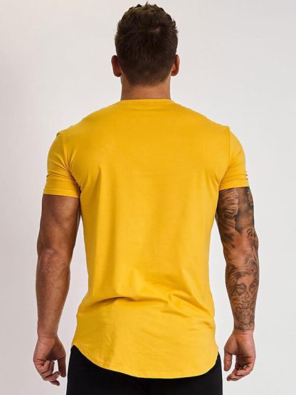 Wholesale gym t shirts men's black short-sleeved sports top manufacturer - Image 4