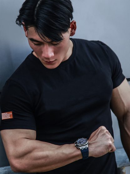 Wholesale men gym wear? green round neck sports t shirts - Image 4