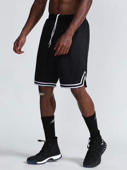 Wholesale mens black sweat shorts printed basketball sweat shorts