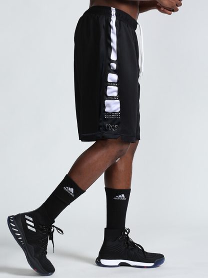 Wholesale mens black sweat shorts printed basketball sweat shorts - Image 2