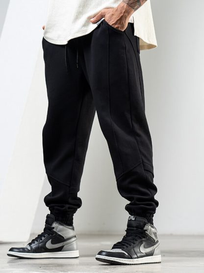 Wholesale mens blank track pants loose casual jogging pants manufacturer - Image 4