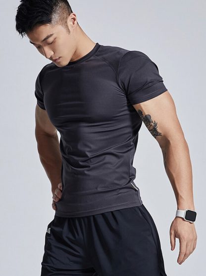Wholesale printed stitching gym t shirts quick-drying sports top - Image 3