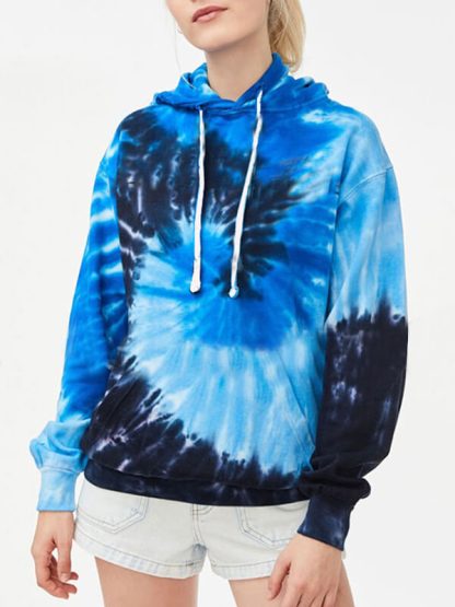 wholesale tie dye sports hoodie women's long sleeve pullover top - Image 2