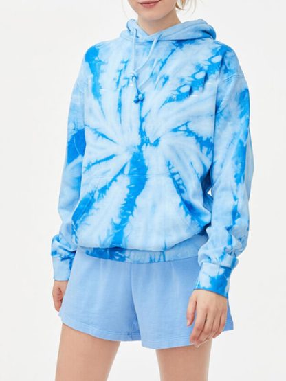 wholesale tie dye sports hoodie women's long sleeve pullover top - Image 4
