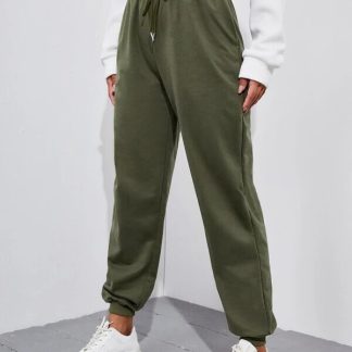 Women plain track pants custom branded cotton jogger pants