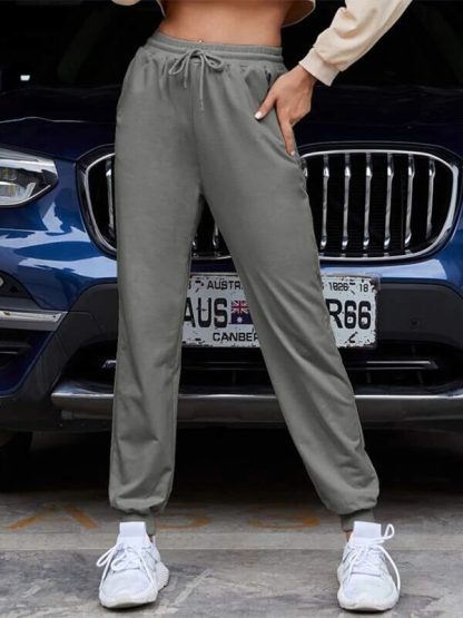 Women plain track pants custom branded cotton jogger pants - Image 2