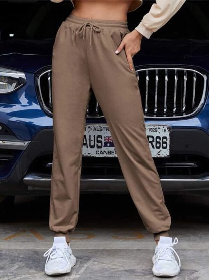 Women plain track pants custom branded cotton jogger pants - Image 3
