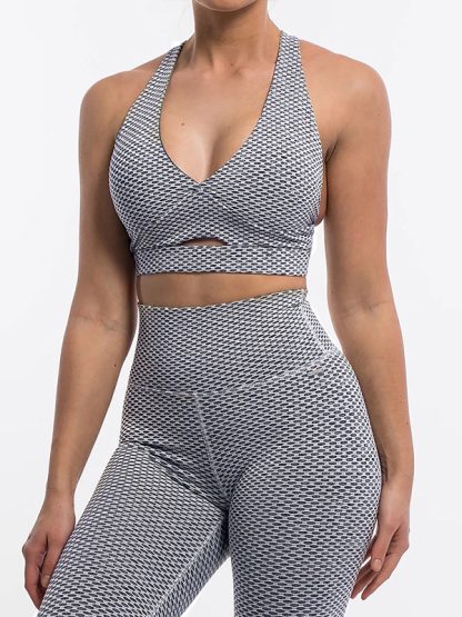 Women's activewear sets custom honeycomb leggings manufacturer - Image 2