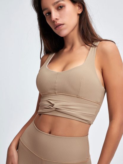 Private label activewear manufacturer ribbed sports bra leggings - Image 2