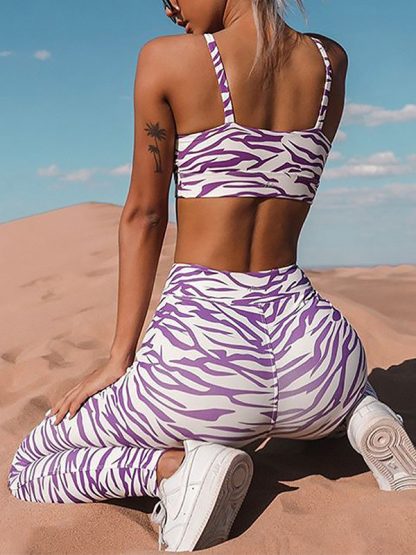 Activewear garment manufacturing China zebra stripe sets - Image 2
