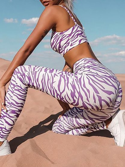 Activewear garment manufacturing China zebra stripe sets - Image 3