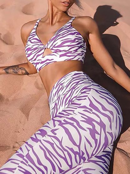 Activewear garment manufacturing China zebra stripe sets - Image 4