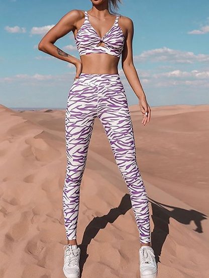 Activewear garment manufacturing China zebra stripe sets - Image 5