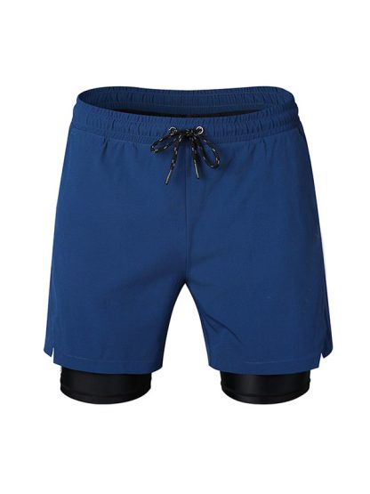 Cotton gym shorts wholesale men's quick-dry two layers track shorts - Image 3