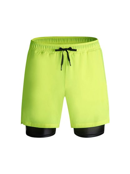 Cotton gym shorts wholesale men's quick-dry two layers track shorts - Image 4