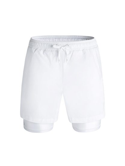 Cotton gym shorts wholesale men's quick-dry two layers track shorts - Image 5