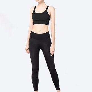 Custom Activewear Leggings And Strappy Nylon Sports bra Sets