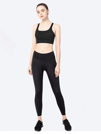 Custom Activewear Leggings And Strappy Nylon Sports bra Sets