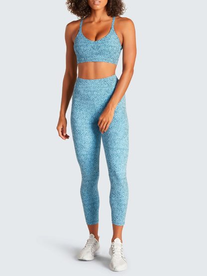 Custom activewear no minimum leopard print strappy sports bra - Image 2