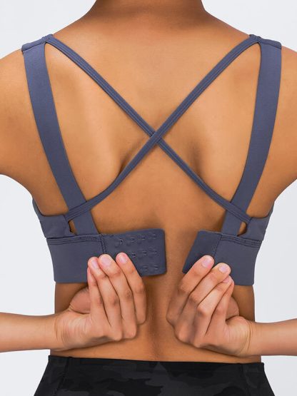 Custom adjustable sports bra mesh splicing high impact bra - Image 4