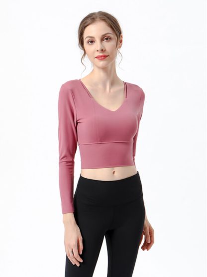 Custom athletic fit t-shirts beautiful back yoga wear - Image 5