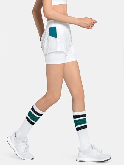 Custom athletic shorts with pockets women's white running shorts