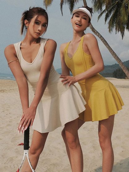 Custom beautiful back tennis dress short running fitness short dress