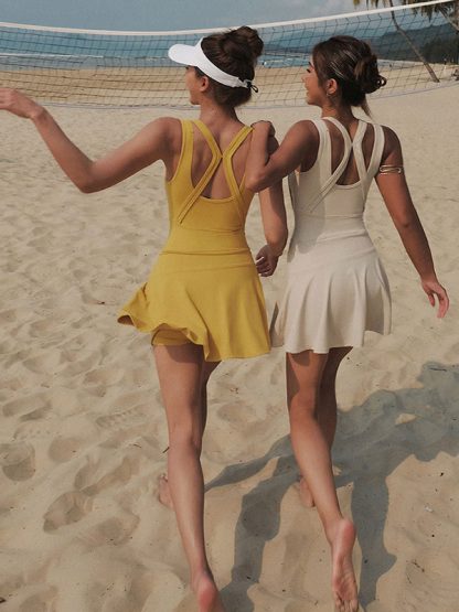 Custom beautiful back tennis dress short running fitness short dress - Image 3