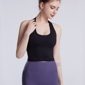 Custom black spandex sport tight wide strap tank tops